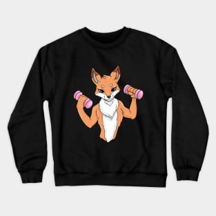 Funny fox as a bodybuilder Crewneck Sweatshirt